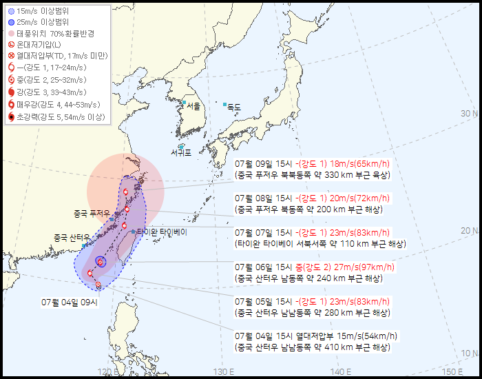 제 8호 열대저압부 발생 경로